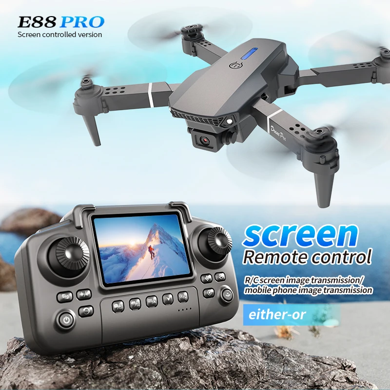 Drone Rc Helicopter With Camera - Dron profesional E88 PRO con pantalla