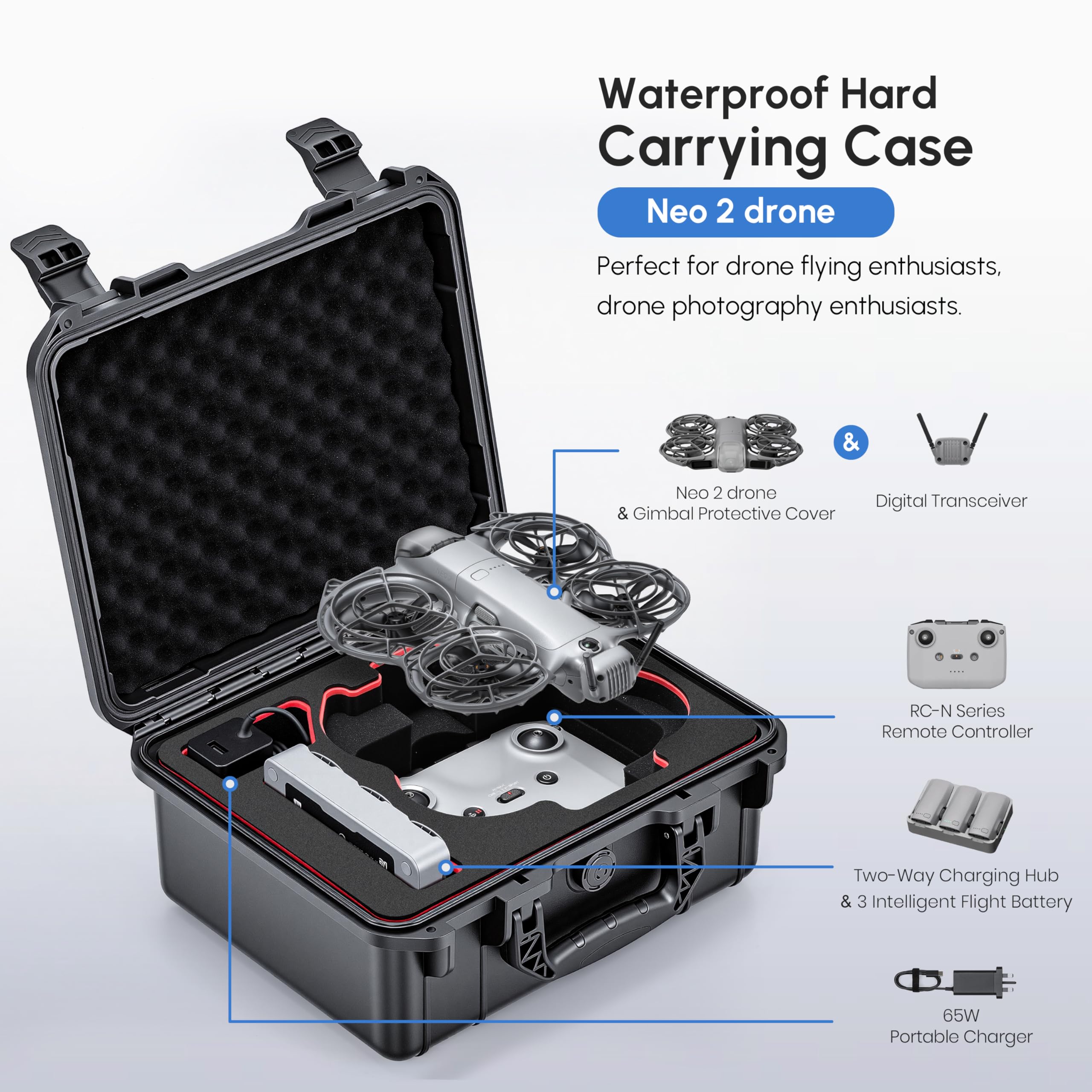 Drone Neo Rc - Estuche NEO 2, Estuche Rígido Impermeable