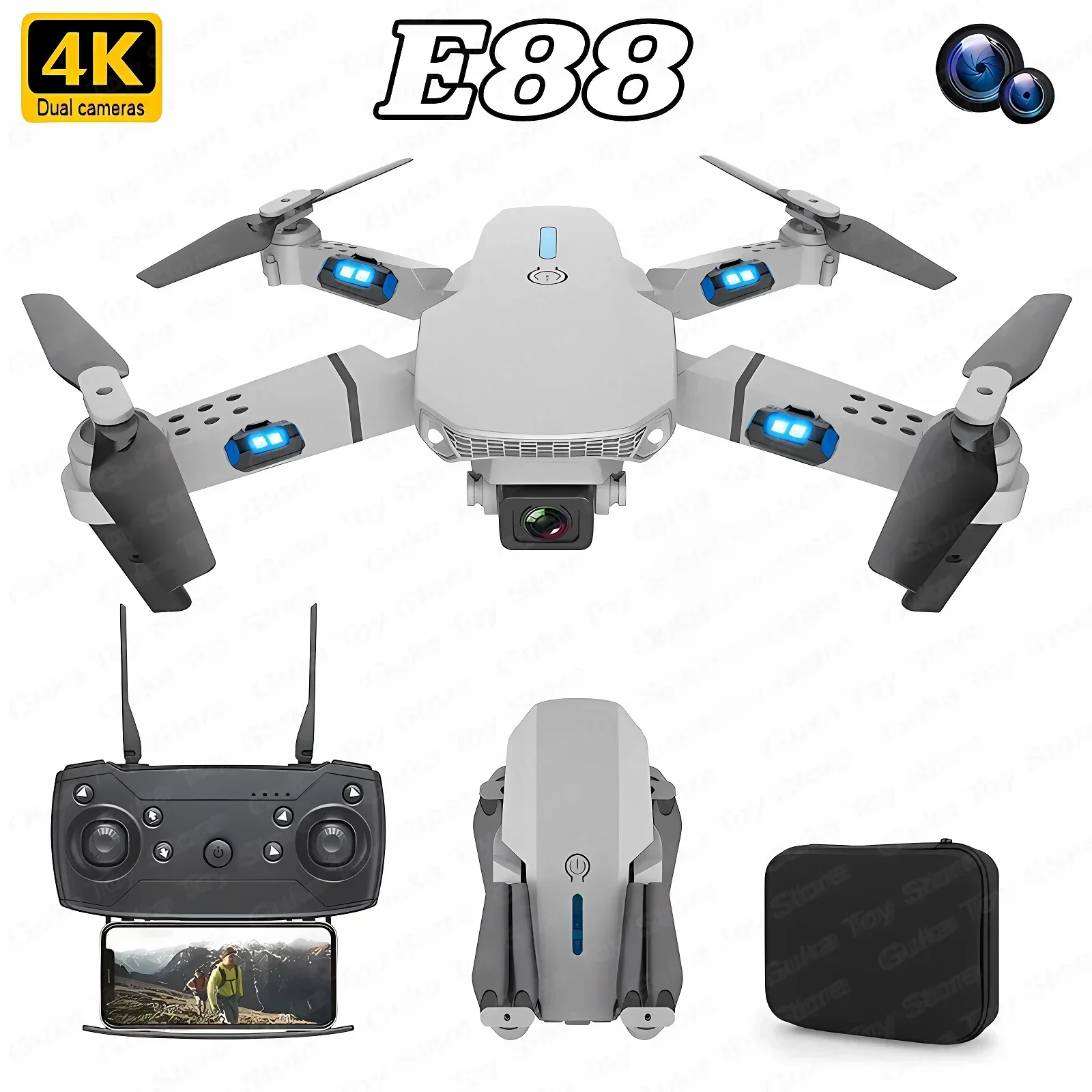 Drone Rc Plegable - E88 Pro WIFI FPV Drone gran