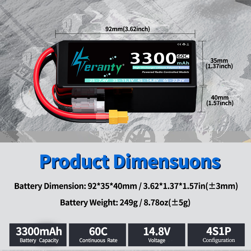 Batería Lipo TERANTY 4S 3300mA - Drone Rc Truck reseña y precio