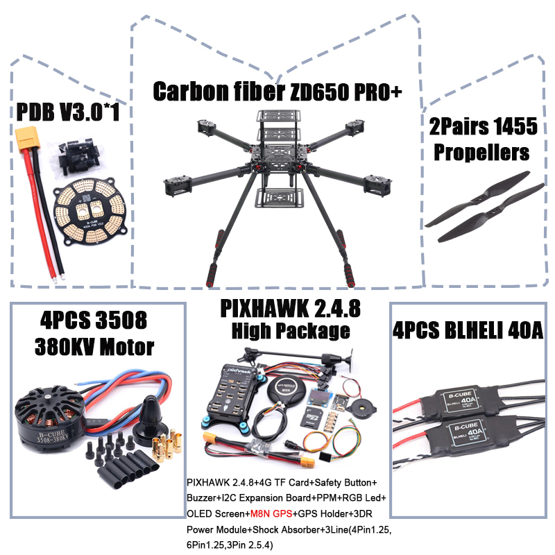 RCtoSky ZD650 PRO+ 650mm Ardup - Heavy Lift Drone Frame reseña y precio
